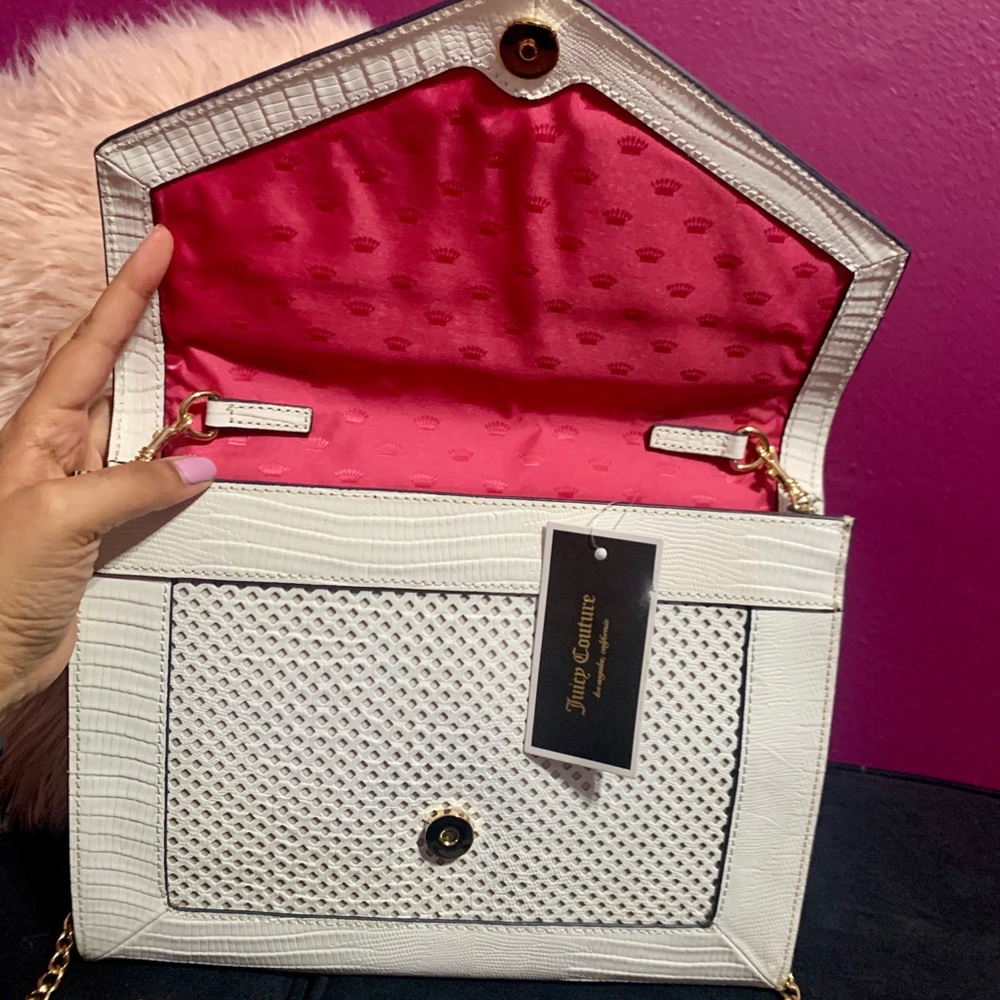 New Without Tags. (Pic shows tags) Juicy Couture White Juicy Square Crossbody
